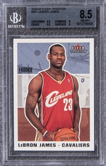 2003-04 Fleer Tradition #261 LeBron James Rookie Card - BGS NM-MT+ 8.5